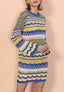 Knit Acrylic Dress with Stripes