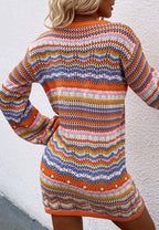Knit Acrylic Dress with Stripes