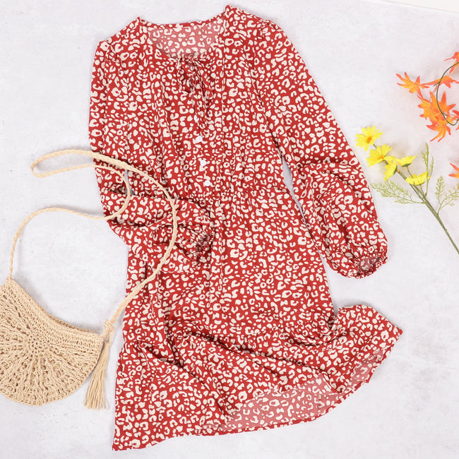 Leopard-Print Dress with Button Details Main image