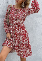 Leopard-Print Dress with Button Details