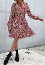 Leopard-Print Dress with Button Details