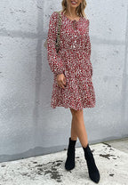 Leopard-Print Dress with Button Details