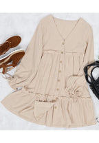 Plunging Smocked Dress