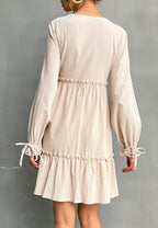 Plunging Smocked Dress