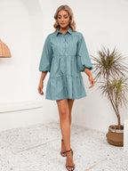Layered Dress with Button Front