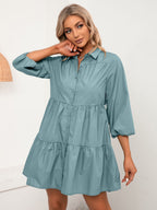 Layered Dress with Button Front