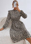 Leopard-Print Ruffled Dress