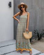 Floral Maxi Dress with V-Neckline
