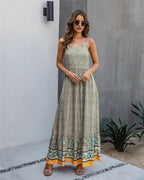 Floral Maxi Dress with V-Neckline