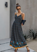 Floral Maxi Dress with V-Neckline