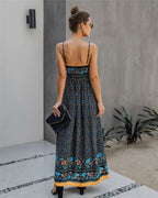 Floral Maxi Dress with V-Neckline
