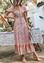 Multicolor Printed Dress with Boho Styling