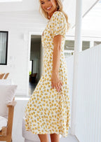 Floral V-Neck Midi Dress