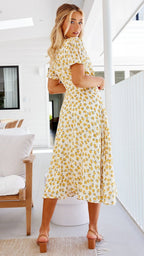 Floral V-Neck Midi Dress