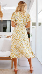 Floral V-Neck Midi Dress