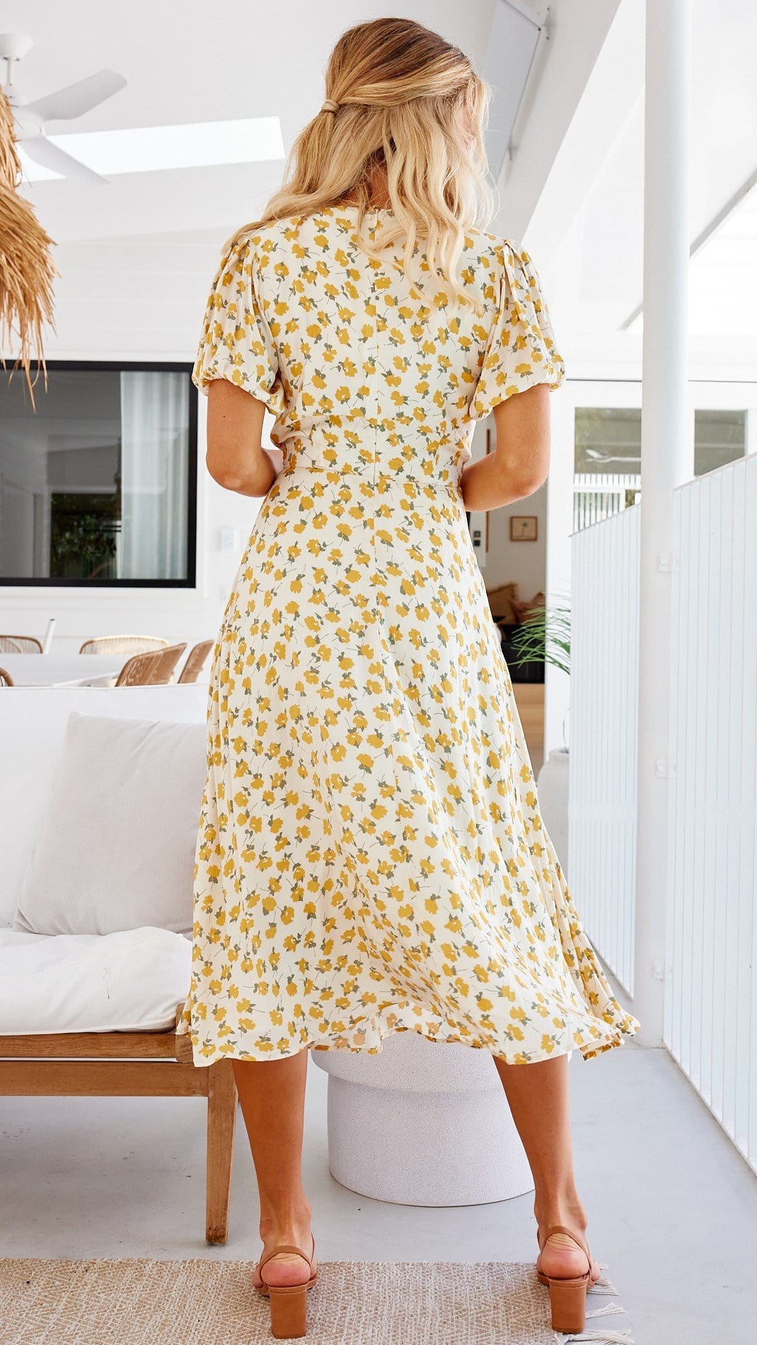 Floral V-Neck Midi Dress