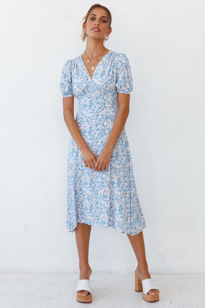 Floral V-Neck Asymmetric Dress
