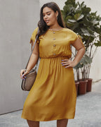 Drawstring Polyester Dress with Ruching