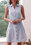 Pleated Cotton Dress with Layered Details