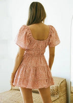 Ruffled Mini Dress with Short Sleeves