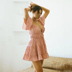 Ruffled Mini Dress with Short Sleeves