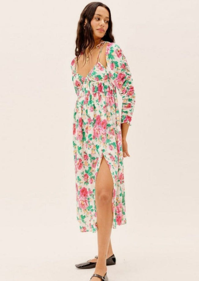 Floral Midi Dress with Ruching Main image