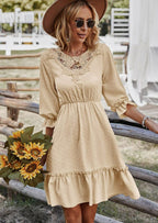 Lace Polyester Dress with Ruffle Details