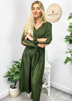 Cutout Polyester Dress with Pleats