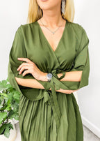 Cutout Polyester Dress with Pleats