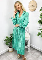 Floral Dress with Foldover Collar