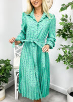 Floral Dress with Foldover Collar