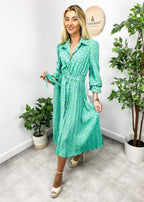 Floral Dress with Foldover Collar