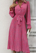 Floral Dress with Foldover Collar