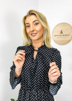 Polka-Dot Polyester Ruffled Midi Dress