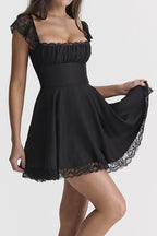 Lace-Panel Strappy Dress with Corset Details