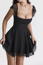 Lace-Panel Strappy Dress with Corset Details