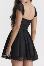 Lace-Panel Strappy Dress with Corset Details
