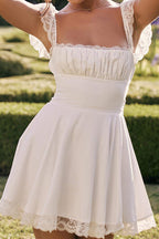 Lace-Panel Strappy Dress with Corset Details