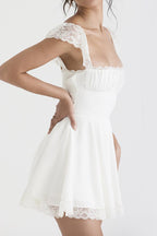 Lace-Panel Strappy Dress with Corset Details