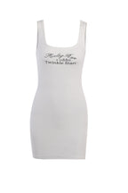 Lettered Cotton Bodycon Mini Dress