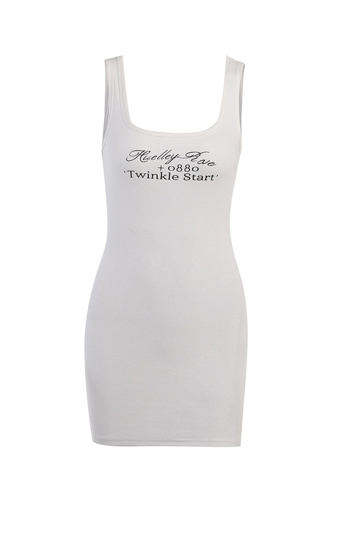 Lettered Cotton Bodycon Mini Dress