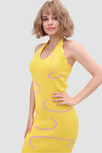 Knit Open-Back Halter Dress