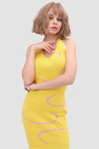 Knit Open-Back Halter Dress