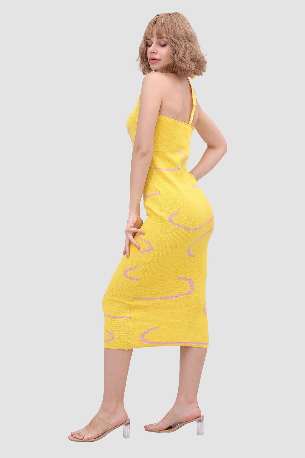 Knit Open-Back Halter Dress