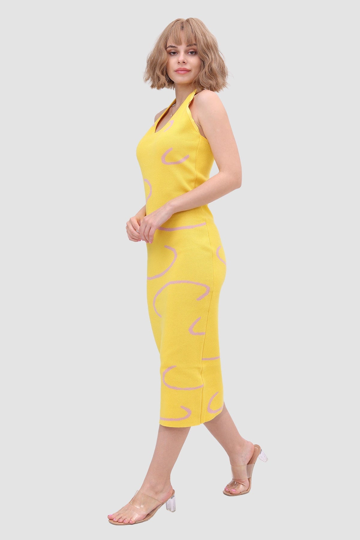 Knit Open-Back Halter Dress