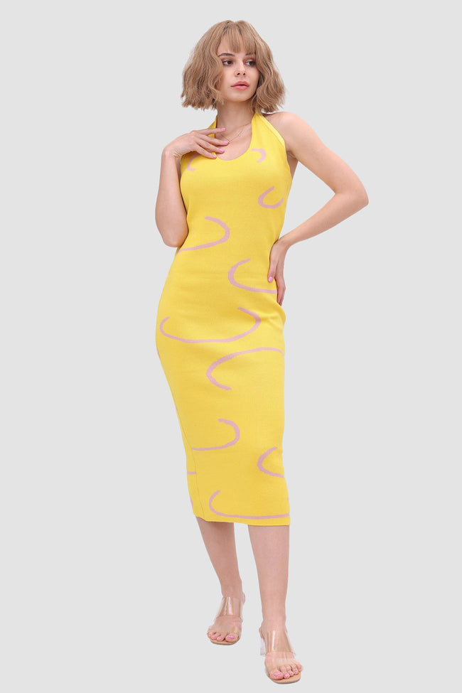 Knit Open-Back Halter Dress Main image