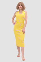 Knit Open-Back Halter Dress