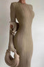 Ribbed Long Dress with Open Back