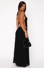 Maxi Polyester Two-Piece Set with Mesh Detailing