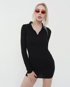 Polyester Dress with Zip Detail